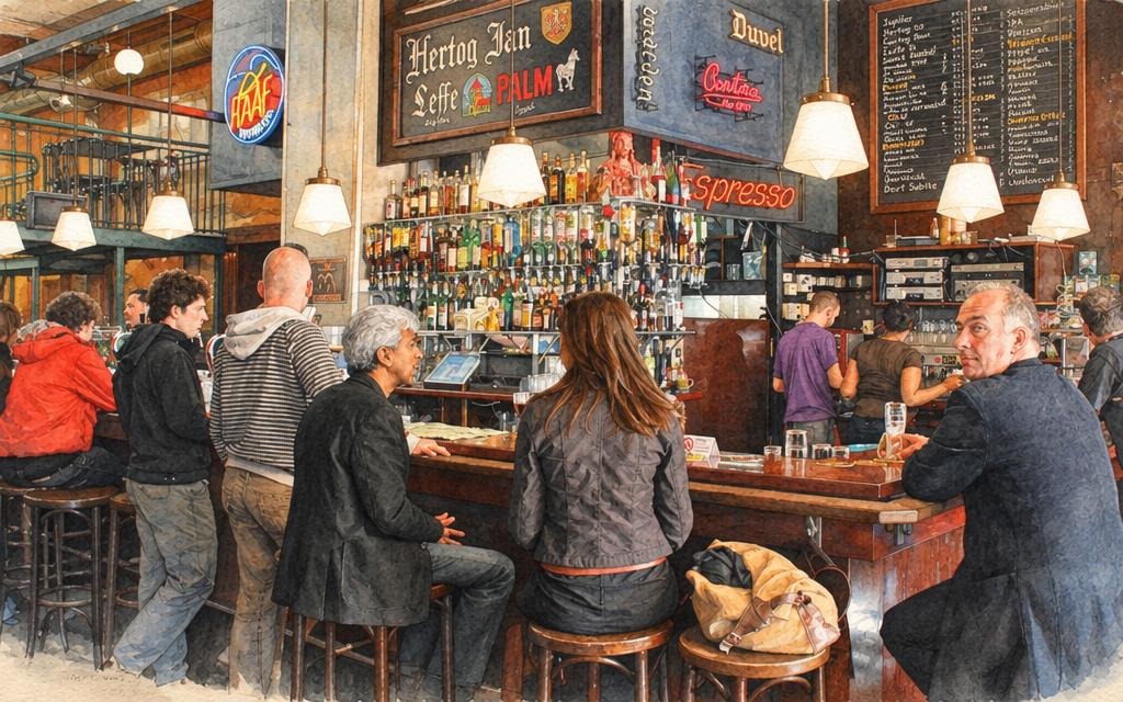 Illustratie van Café de Zwarte Ruiter